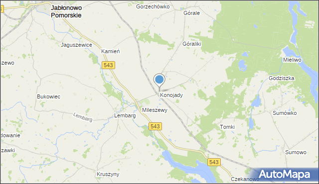 mapa Konojady, Konojady na mapie Targeo